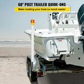 Boat Trailer Guide-on, 60\", 2PCS Steel Trailer Post Guide on, with LED-Lighted PVC Tube Covers, Mounting Hardware Included, for Ski Boat, Fishing Boat or Sailboat Trailer