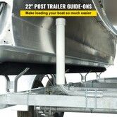 Boat Trailer Guide-on, 22", 2PCS Steel Trailer Post Guide ons, with White PVC Tube Covers, Complete Mounting Accessories Included, for Ski Boat, Fishing Boat or Sailboat Trailer