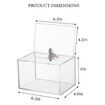 Clear Donation Box with Lock,Ballot Box with Sign Holder,Suggestion Box Storage Container for Voting,Raffle Box,Tip Jar 16x11.5x10cm (Clear)