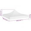 Party Tent Roof 2x2 m White 270 g/m²