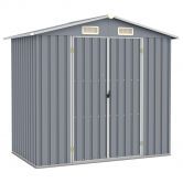Garden Shed Grey 205x129x183 cm Galvanised Steel
