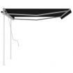 Manual Retractable Awning with Posts 4.5x3 m Anthracite