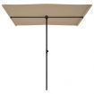 Outdoor Parasol with Aluminium Pole 2x1.5 m Taupe
