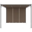 Garden Gazebo with Side Curtain 4x3x2.25 m Taupe