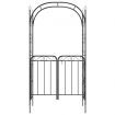 Garden Arch with Gate Black 108x45x235 cm Steel