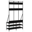 Clothes Rack with Shoe Storage Black 100x40x184 cm