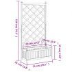Planter with Trellis Grey Solid Wood Fir
