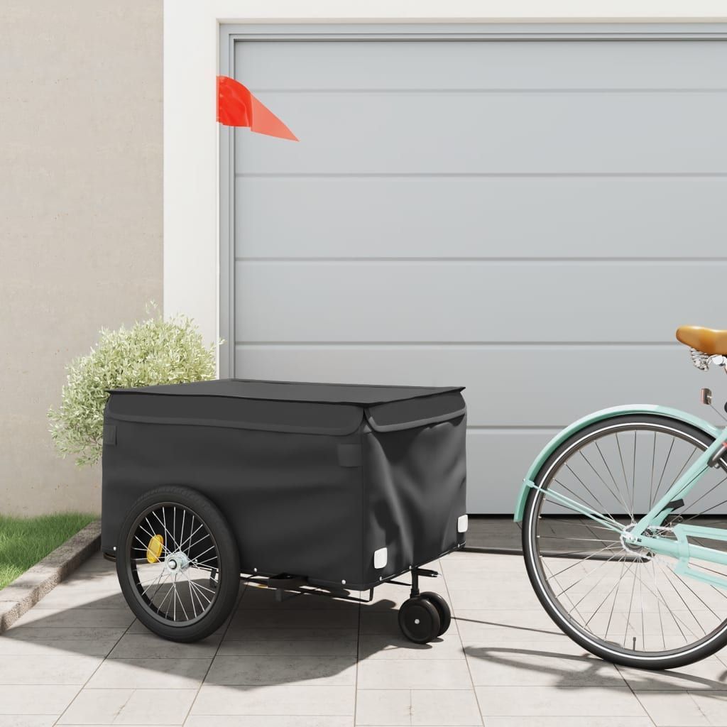 Bike Trailer Black 45 kg Iron