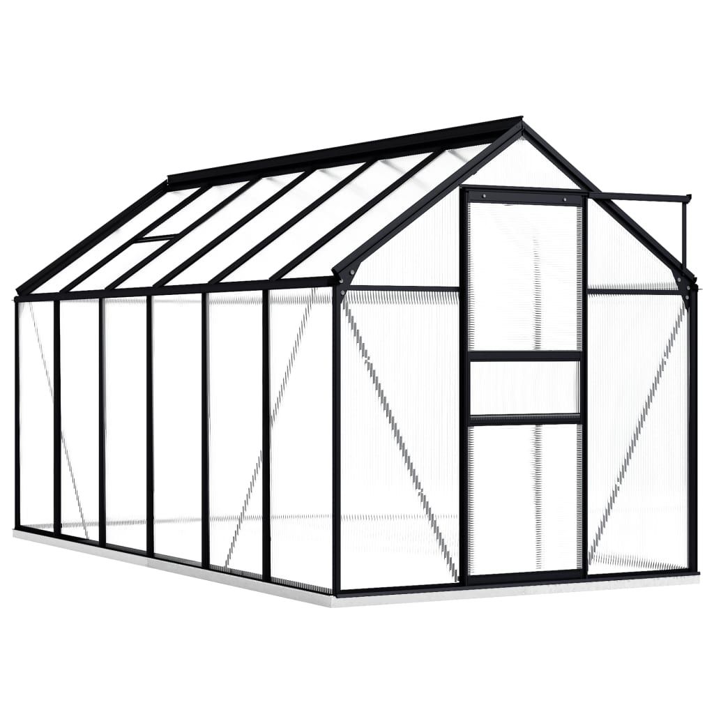 Greenhouse with Base Frame Anthracite Aluminium 7.03 m²