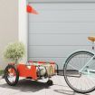 Bike Trailer Orange Oxford Fabric and Iron
