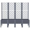 Garden Planter with Trellis Grey 160x40x142 cm PP