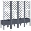 Garden Planter with Trellis Grey 160x40x142 cm PP