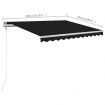 Manual Retractable Awning with Posts 3x2.5 m Anthracite