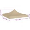 Party Tent Roof 2x2 m Beige 270 g/m²