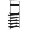 Clothes Rack with Shoe Storage Black 70x34x184 cm