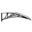 Door Canopy Black and Transparent 80x75 cm Polycarbonate