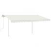 Manual Retractable Awning with Posts 4x3 m Cream