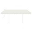 Manual Retractable Awning with Posts 4x3 m Cream
