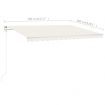 Manual Retractable Awning with Posts 4x3 m Cream