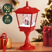 Christmas Led Street Light Snowing Post Xmas Decoration Ornaments Lantern Music Table Lamp Indoor Outdoor Path Garden Main Gate Pole Pillar