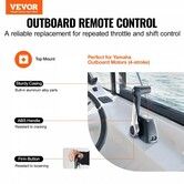 Boat Throttle Control, 704-48205-P1 Top-Mounted Outboard Remote Control Box for Yamaha 4-Stroke, Marine Throttle Control Box with Power Trim Switch and 4.6 ft Harness with 5 Pin Connector