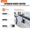 Boat Throttle Control, 704-48205-P1 Top-Mounted Outboard Remote Control Box for Yamaha 4-Stroke, Marine Throttle Control Box with Power Trim Switch and 4.6 ft Harness with 5 Pin Connector
