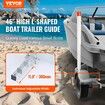 Boat Trailer Guide, 1.17M with LED Light Trailer Guide Poles, 2PCS Rustproof Galvanized Steel Trailer Guide ons, Trailer Guides with PVC Pipes, for Ski Boat, Fishing Boat or Sailboat Trailer