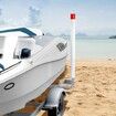 Boat Trailer Guide, 1.17M with LED Light Trailer Guide Poles, 2PCS Rustproof Galvanized Steel Trailer Guide ons, Trailer Guides with PVC Pipes, for Ski Boat, Fishing Boat or Sailboat Trailer