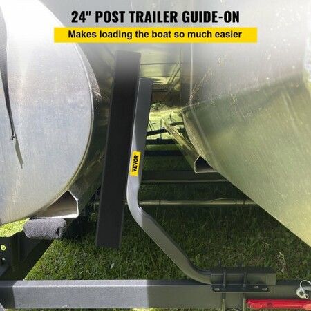Boat Trailer Guide on, 24\", One Pair Trailer Pontoon Bunk Board Guide-ons, Steel Trailer Guides, Complete Mounting Accessories Included, for Ski Boat, Fishing Boat or Sailboat Trailer