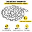 Anchor Chain, 10\' x 5/16\" Galvanized Steel Chain, 3/8\" Anchor Chain Shackle, 11650lbs Anchor Lead Chain Breaking Load, 9460lbs Anchor Chain Shackle Breaking Load, Anchor Chain for Boats, Ship