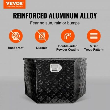 Trailer Tongue Box, Aluminum Alloy Diamond Plate Tongue Box Tool Chest, Heavy Duty Trailer Box Storage with Lock and Keys, Utility Trailer Tongue Box for Pickup Truck, RV, 99.06cmx41.91 cmx30.48