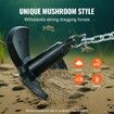 River Anchor 30LB Boat Anchor Cast Iron Black Vinyl-Coated Mushroom Anchor