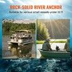 River Anchor 30LB Boat Anchor Cast Iron Black Vinyl-Coated Mushroom Anchor