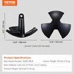 River Anchor 30LB Boat Anchor Cast Iron Black Vinyl-Coated Mushroom Anchor