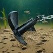 River Anchor 30LB Boat Anchor Cast Iron Black Vinyl-Coated Mushroom Anchor