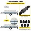 Pontoon Boat Cover, Fit for 25\'-28\' Boat, Heavy Duty 600D Marine Grade Oxford Fabric, UV Resistant Waterproof Trailerable Boat Cover with 2 Support Poles and 7 Wind-Proof Straps, Gray