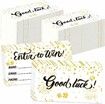 300Pcs Enter to Win Raffle Tickets Cards 5*9cm Golden Sunday Ticket Entry Form Cards for Contest,Auction,Raffles,Ballot with Name Email Phone Number