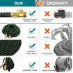 Expandable Garden Hose 100ft with 10 Function Nozzle Sprayer,Lightweight Flexible Water Hose with Durable Collapsible Latex Core Solid Brass Fittings,15M Retractable Stretch Hose (30M Green)