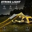 Camping String Light Lamp,10M Rechargeable Waterproof LED Hanging Light for Outdoor Camping Awning Tent Garden Party Festival Decor 1-Pack