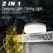 LED Camping String Lights 10M Rechargeable Warm Light Hanging Lights for Outdoor Tent Awning Garden Party Festival Decor