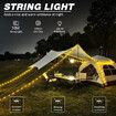 LED Camping String Lights 10M Rechargeable Warm Light Hanging Lights for Outdoor Tent Awning Garden Party Festival Decor