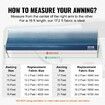 RV Awning Fabric Replacement, 5.2m Fabric Length for 5.5m Awning, Heavy Duty 3-Ply 16oz PVC Camper Awning Fabric, Waterproof & UV Protection Outdoor Canopy for RV, Trailer, Motorhome, Blue Fade