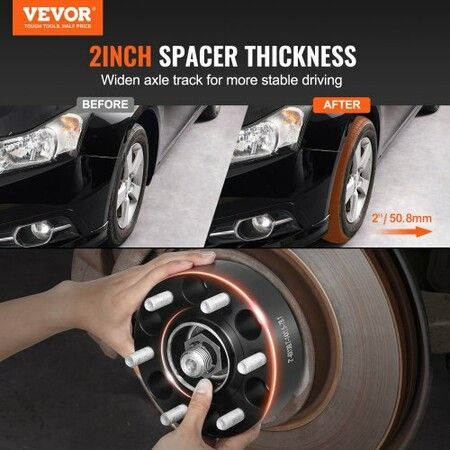 2" 6"x5.5" Wheel Spacers Wheel Adapters 6 Lug Forged Spacer 4 PCS Black