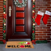 Grinch Christmas Doormat Plaid Washable Non-Slip  Front Door Mat Indoor Outdoor Holiday Decor