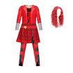 Red Costume Jumpsuits for Girl Rise Red Princess Party Dress up for Age3+ Kids Wig Included (Size:120cm)