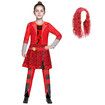 Red Costume Jumpsuits for Girl Rise Red Princess Party Dress up for Age3+ Kids Wig Included (Size:120cm)