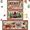 3 Pcs Merry Christmas Kitchen Mat Washable Rug Non Slip Doormat Waterproof Farmhouse Holiday Decor for Home Floor Office Bathroom