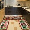 3 Pcs Merry Christmas Kitchen Mat Washable Rug Non Slip Doormat Waterproof Farmhouse Holiday Decor for Home Floor Office Bathroom