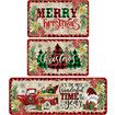 3 Pcs Merry Christmas Kitchen Mat Washable Rug Non Slip Doormat Waterproof Farmhouse Holiday Decor for Home Floor Office Bathroom