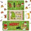 3 Pcs Christmas Kitchen Rugs Lime Green Door Mat Non Slip Believe Floor Rug Farmhouse Decorations for Home Floor Office